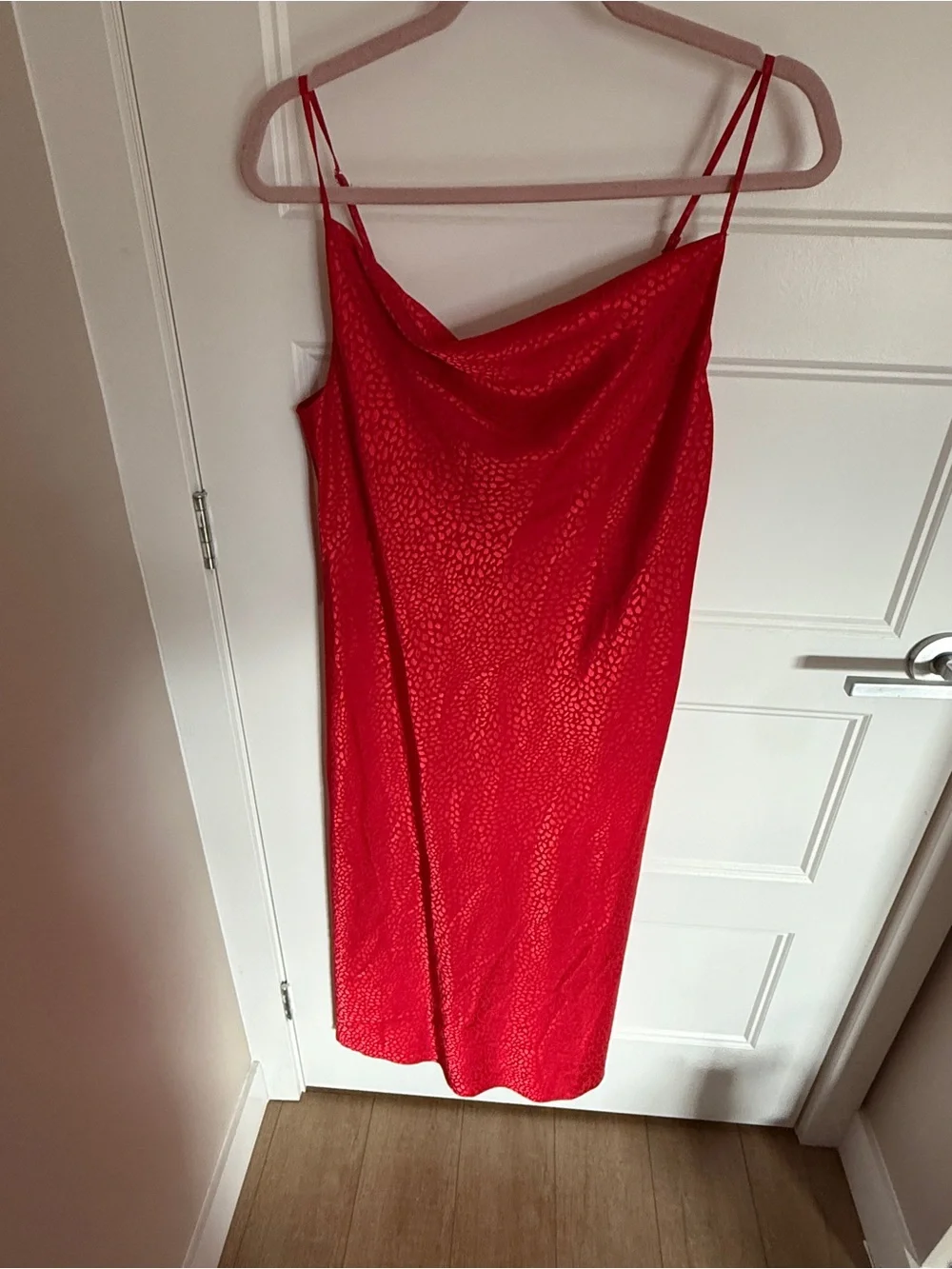 Emma & Michele Red Satin Slip Dress - Picture 3 of 4